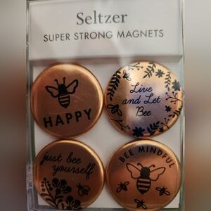 Gold Bee-Themed Magnets